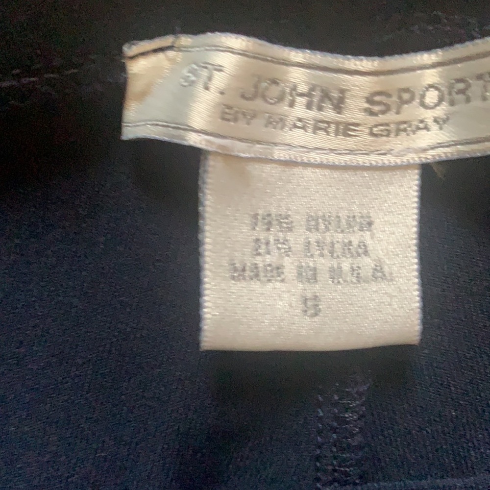 ST. JOHN BY MARIE GRAY NAVY BLUE leggings pants Sz S - Picture 8 of 8